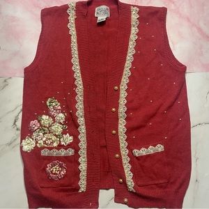 Vintage cottagecore cardigan vest
